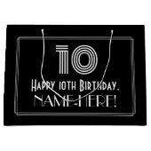 10e verjaardag — Art Deco geïnspireerde look "10"  Groot Cadeauzakje (Voorkant)