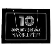 10e verjaardag — Art Deco geïnspireerde look "10"  Groot Cadeauzakje (Achterkant)