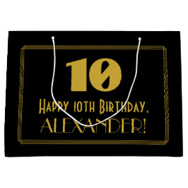 10e verjaardag — Art Deco geïnspireerde look "10" Groot Cadeauzakje