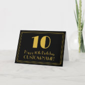 10e verjaardag: Art Deco Geïnspireerde look "10" + Kaart (Voorkant)