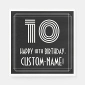 10e verjaardag: Art Deco Geïnspireerde look "10" + Servet (Voorkant)