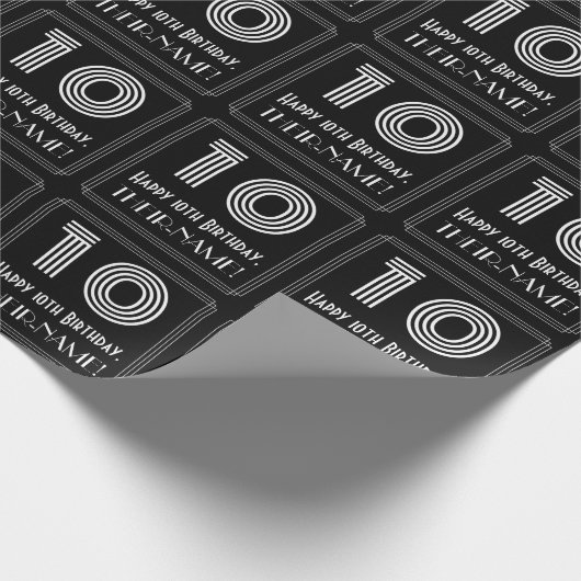 10e verjaardag: Art Deco geïnspireerde look "10" w Cadeaupapier (Hoek)
