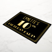 10e verjaardag: Art Deco Kijk "10", met naam Folie Uitnodiging (Gedraaid)