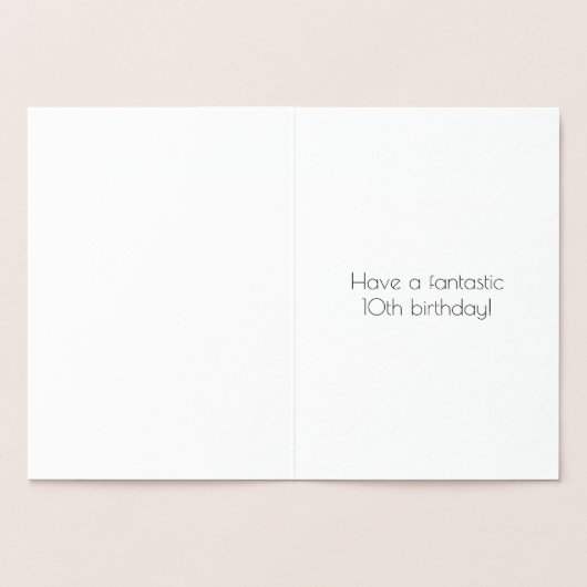 10e verjaardag ~ Art Deco stijl "10" & aangepaste  Folie Kaarten (Binnen)