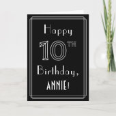 10e verjaardag: Art Deco Style # 10 en aangepaste  Kaart (Voorkant)