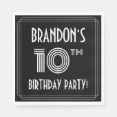 10e verjaardag: Art Deco Style + aangepaste naam Servet (Voorkant)