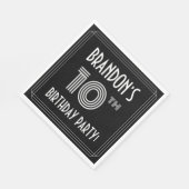 10e verjaardag: Art Deco Style + aangepaste naam Servet (Hoek)