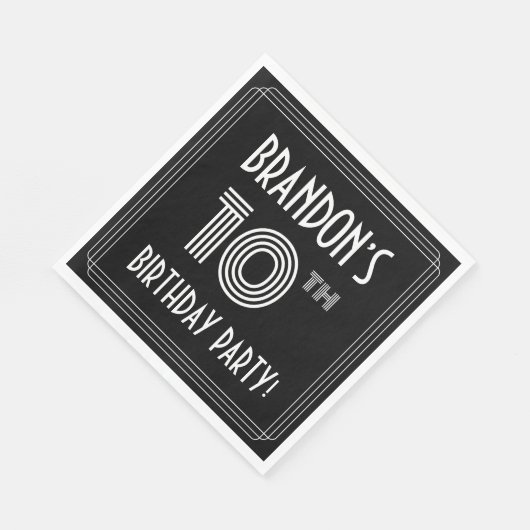 10e verjaardag: Art Deco Style + aangepaste naam Servet (Hoek)