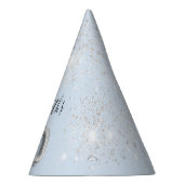 10e verjaardag babyblauwe zilverglitter stofnaam feesthoedjes (Rechts)