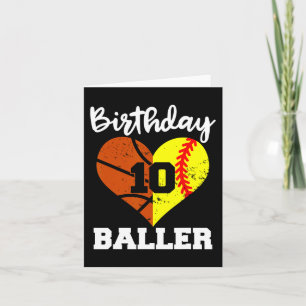 10e verjaardag Baller Plezier 10 Jaar Oud Softbal  Kaart
