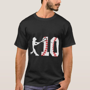 10e verjaardag Baseball Big Number Tien 10 jaar ou T-shirt