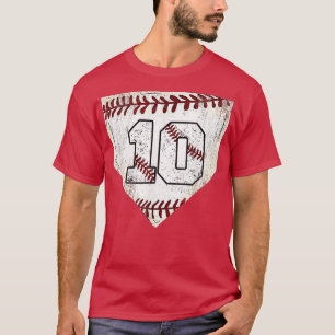10e verjaardag Baseball Big Number Tien 10 jaar ou T-shirt