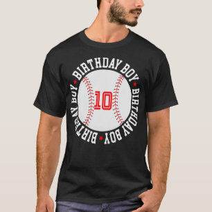 10e verjaardag Baseball Big Number Tien 10 jaar ou T-shirt