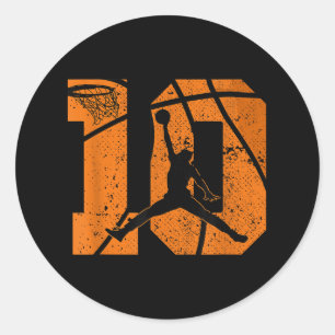 10e Verjaardag Basketbal 10 Jaar Bday Party 10yr T Ronde Sticker