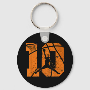10e Verjaardag Basketbal 10 Jaar Bday Party 10yr T Sleutelhanger