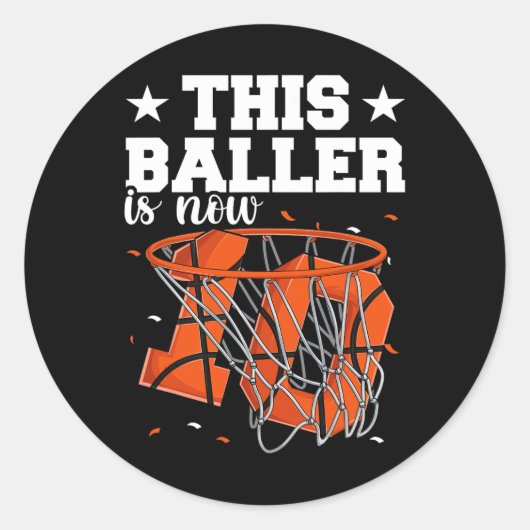 10e verjaardag Basketbal Boys Ronde Sticker (Voorkant)
