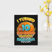 10e verjaardag basketbal Ik draaide 10 Jaar Oud Gi Kaart (Gele Bloem)