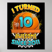 10e verjaardag basketbal Ik draaide 10 Jaar Oud Gi Poster (Voorkant)