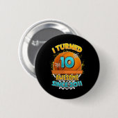 10e verjaardag basketbal Ik draaide 10 Jaar Oud Gi Ronde Button 5,7 Cm (Voorkant /achterkant)