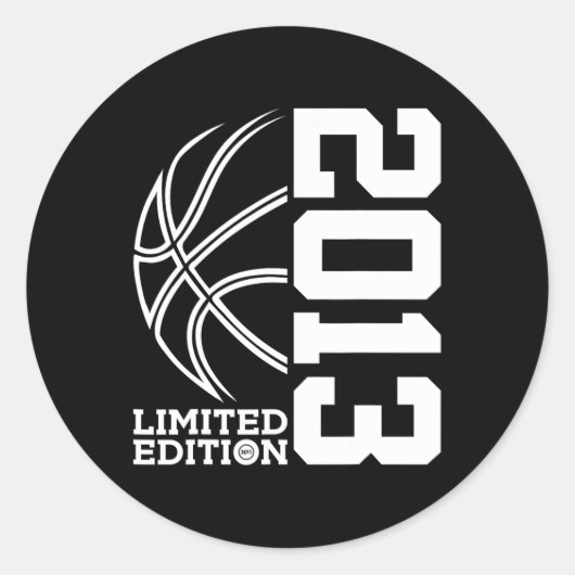 10e verjaardag Basketbal Limited Edition 2013 2 Ronde Sticker (Voorkant)