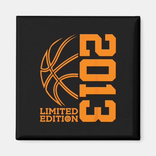 10E VERJAARDAG BASKETBAL LIMITED EDITION 2013 MAGNEET (Voorkant)