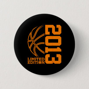 10E VERJAARDAG BASKETBAL LIMITED EDITION 2013 RONDE BUTTON 5,7 CM