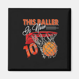 10e verjaardag basketbal plezier 10 jaar oud Kinde Magneet