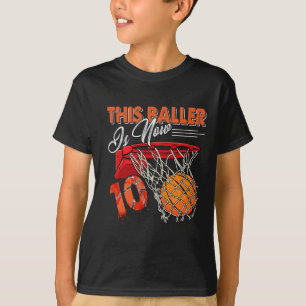 10e verjaardag basketbal plezier 10 jaar oud Kinde T-shirt