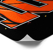 10e verjaardag Basketball Big Number 10 jaar oude  Poster (Hoek)