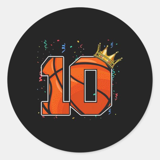 10e verjaardag Basketball Big Number 10 jaar oude  Ronde Sticker (Voorkant)