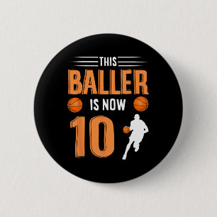 10e verjaardag Basketball Deze Baller is nu 10 Ronde Button 5,7 Cm