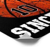 10e verjaardag Basketball Player 10 jaar oud Vinta Poster (Hoek)