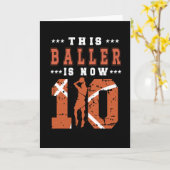 10e verjaardag Basketball Player 10-jarige jongen Kaart (Gele Bloem)