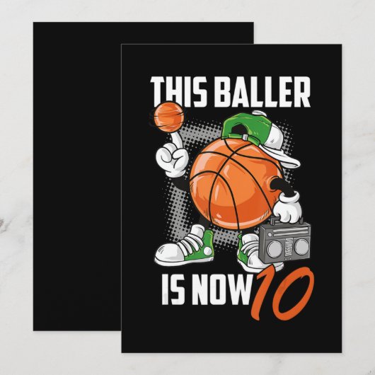 10e verjaardag Basketball Player Funny 10 jaar oud Kaart (Voorkant / Achterkant)