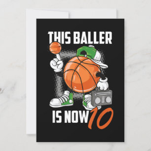 10e verjaardag Basketballer Funny 10 jaar oud Kaart