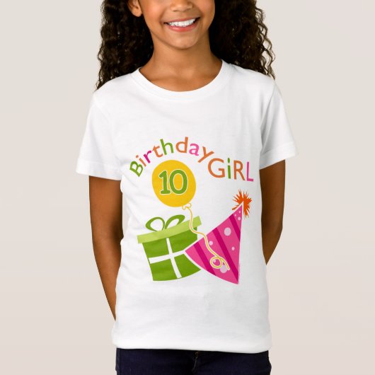 10e verjaardag - Birthday Girl T-shirt (Voorkant)