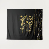 10e verjaardag Black Gold Lights Foto-achtergrond Wandkleed (Voorkant (horizontaal))