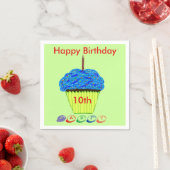 10e verjaardag Blauwe Cupcake Elke LEEFTIJD Servetten (Insitu)
