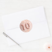 10e verjaardag bloedig roos goud glitter stof ronde sticker (Envelop)