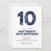 10e verjaardag, Blue Camo Personalized Party Kaart (Voorkant)