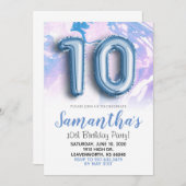 10e verjaardag Blue Marble uitnodiging (Voorkant / Achterkant)
