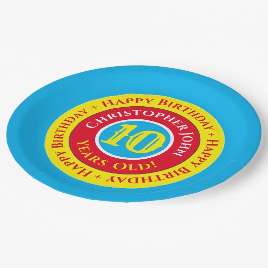 10e verjaardag Borden op papier Papieren Bordje (Gekanteld)
