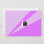 10e verjaardag bowlingfeest paarse roze kaart (Achterkant)