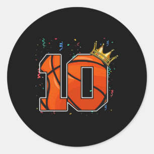 10e Verjaardag Bysketbyll Groot Nummer 10 Jaar Oud Ronde Sticker