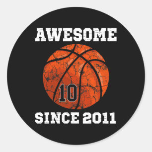 10e Verjaardag Bysketbyll Lover Gift 10 Jaar Oud V Ronde Sticker