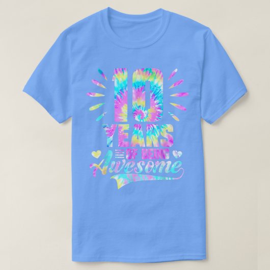 10e verjaardag Cadea Idea Stropdas-Dye 10 jaar oud T-shirt (Design voorkant)