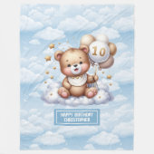 10e verjaardag cadeau deken met aangepaste Teddy n (Voorkant)