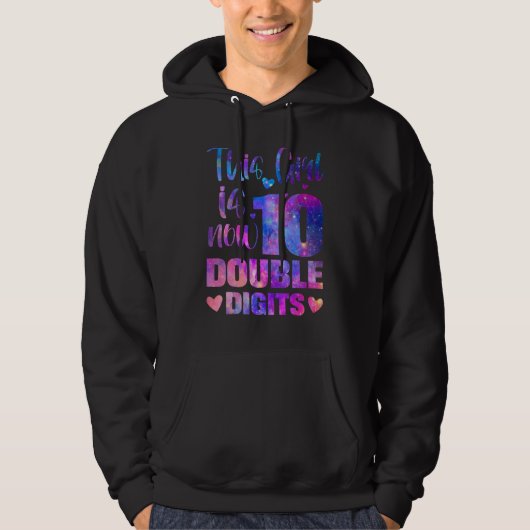 10e verjaardag cadeau dit meisje is nu 10 cijfers hoodie (Voorkant)