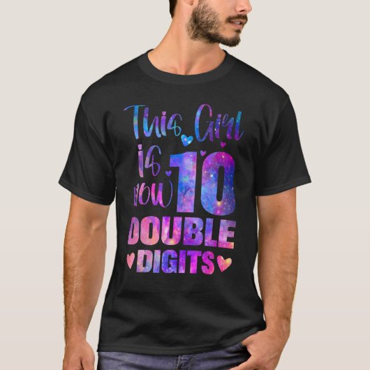 10e verjaardag cadeau dit meisje is nu 10 cijfers t-shirt (Voorkant)