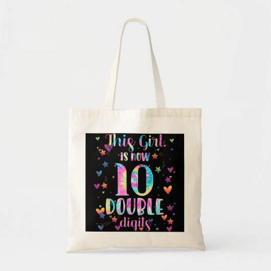 10e verjaardag cadeau dit meisje is nu 10 cijfers tote bag (Voorkant)